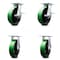 Service Caster 8 Inch Green Poly on Cast Iron Caster Set with Roller Bearing 2 Brakes 2 Rigid SCC-35S820-PUR-GB-SLB-2-R-2 - alternate 1